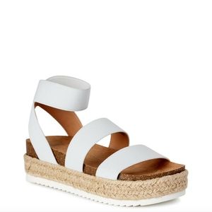 White Platform Sandals Never Worn Size 9